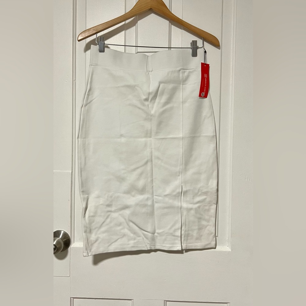 White Pencil Skirt w/ Slit